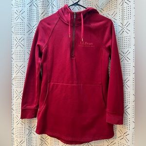 L.L.Bean Weekend Tunic Hoodie Size Small Red